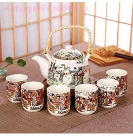 Floral Printed Ceramic Kettle with Stainless Steel Infuser – Elegant and Functional Tea Kettle | Katyayani Creations
