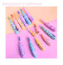 Bottle Shape Highlighters Set Of 6 Fine Grip Marker Pen Ideal For Office Stationery & Kids- Multicolor
