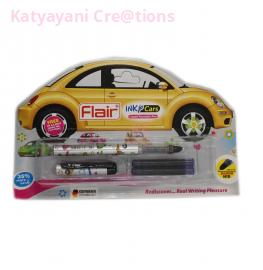 Flair Flair Inky Cars Liquid Fountain Pen Blue | Premium Writing Pen for Kids & Adults