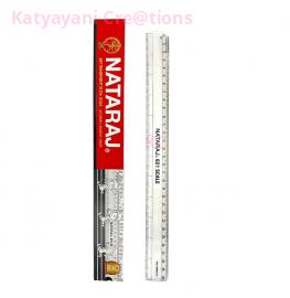 Natraj 621 Transparent 30cm Scale, High Accuracy, Smooth and Rounded Edges, Child-safe, Bold Markings for Precise Results, Resists Chipping, Special Mm Markings for Students & Professionals