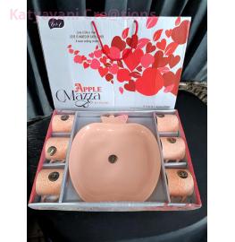 Apple Shaped Plate with 6 Cups Set - Elegant Crockery for Stylish Home Decor
