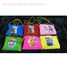 Kanjak Multi-Color Cartoon Print Purse
