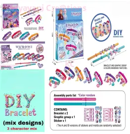 DIY Graphic Group Bracelet Assembly Part, 3 Design Mix