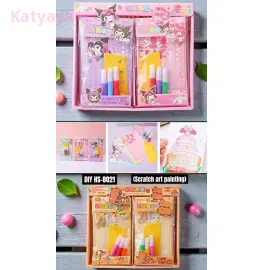 Rainbow Scratch Art Painting 3 Color Art Pen