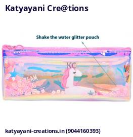 Unicorn Water Glitter Pencil Pouch for kids