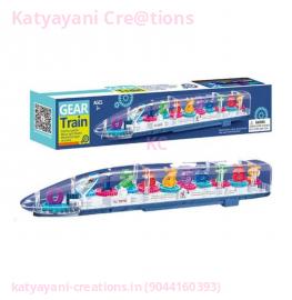 Transparent Gear Light Train Toy for Kids