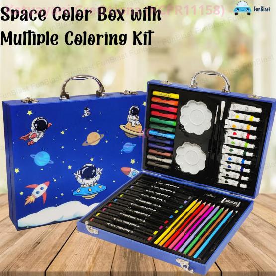 Space Theme Color Box with Multiple Coloring Kit – Creative and Fun Coloring Set for Kids | Katyayani Creations