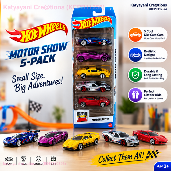 Hot Wheels Car Motor Show 5-Pack (2023) – Multi-Color, 2016 Ford GT.