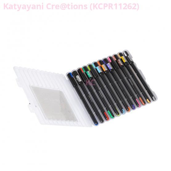 Pentonic Multicolor Gel Pen With Hard Box Case (Set of 12 Pcs)