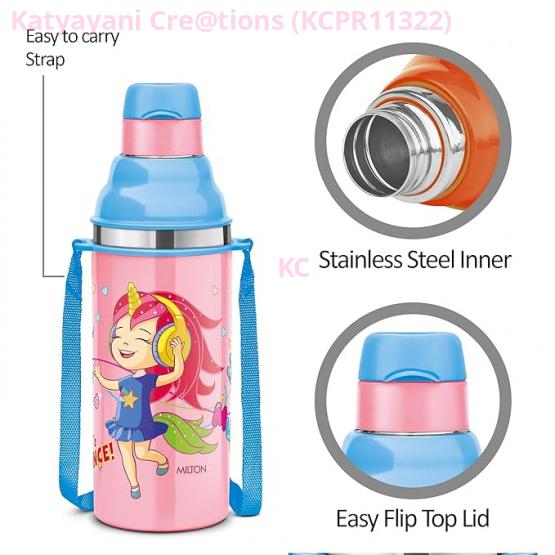 Milton Steel Thermoware Bottle with Straw – 500ml Insulated Water Bottle
