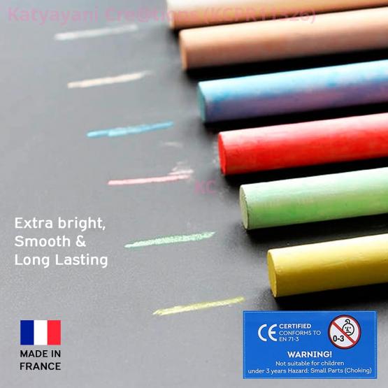 Dustless Coloured Chalk Box - 10 Vibrant Colors for Smooth, Long-Lasting Writing