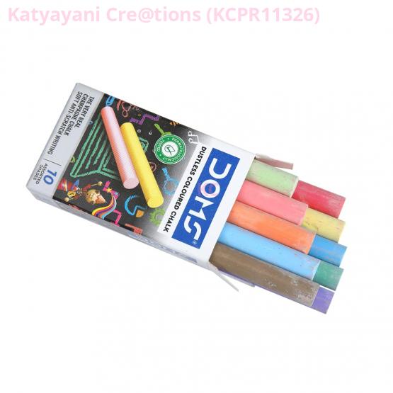 Dustless Coloured Chalk Box - 10 Vibrant Colors for Smooth, Long-Lasting Writing