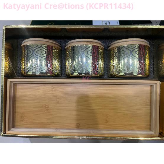Elegant Crystal Glass Dry Fruit Set - Premium Home Decor Servingware