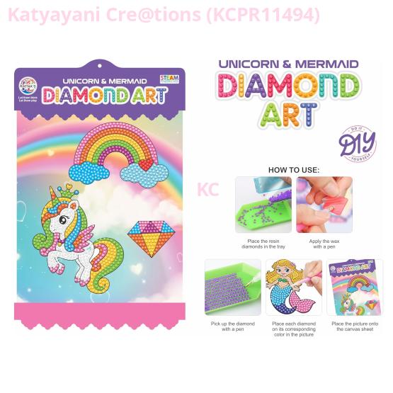 Unicorn-Mermaid Diamond Art Kit