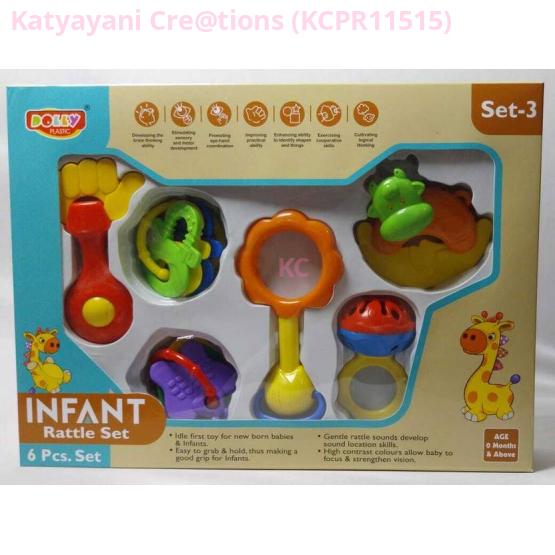 6 Pcs Dolly Rattle