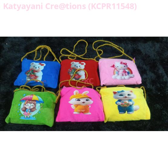 Kanjak Multi-Color Cartoon Print Purse