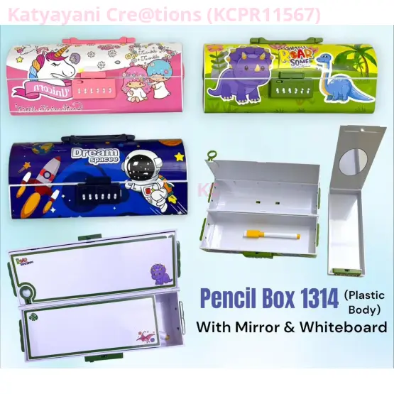 Pencil Box Plastic Body with Mirror & Whiteboard