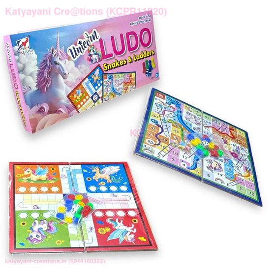 Unicorn Design 2 in 1 Ludo with Snakes & Ladders
