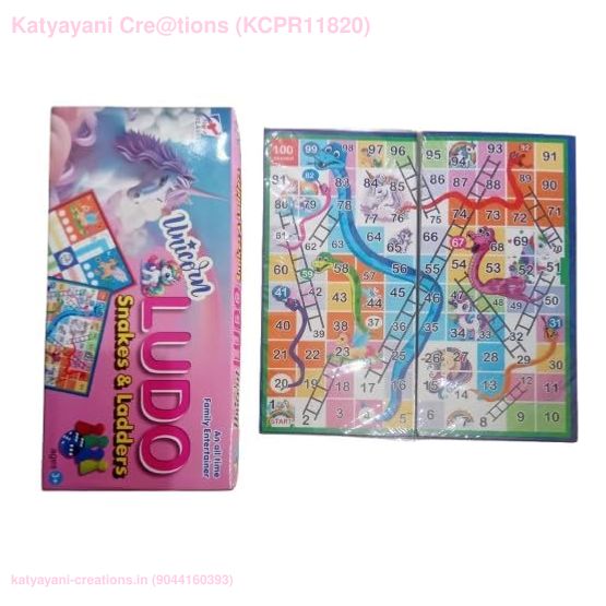 Unicorn Design 2 in 1 Ludo with Snakes & Ladders