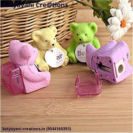 Teddy Bear Erasers with Pencil Sharpener
