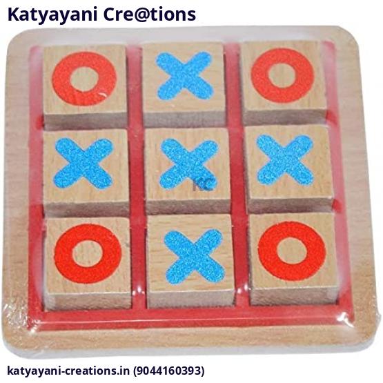 Wooden Noughts and Crosses Tic Tac Toe