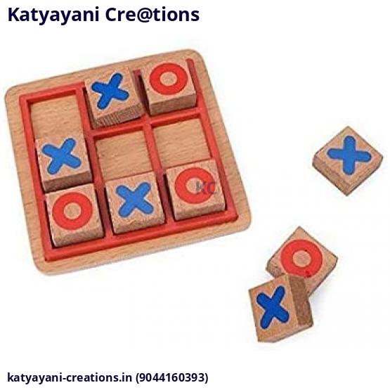 Wooden Noughts and Crosses Tic Tac Toe