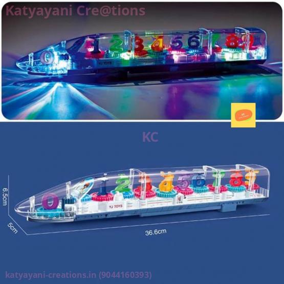 Transparent Gear Light Train Toy for Kids